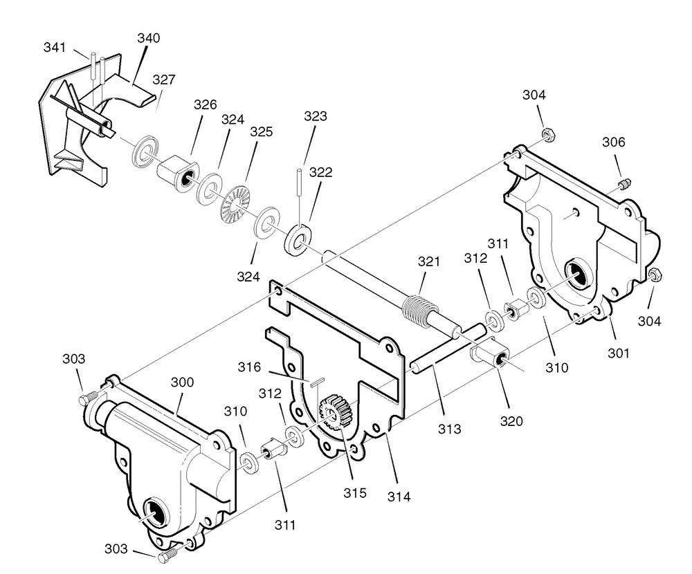 Gear Case (1740955) Diagram and Parts List for 1695575 2008 Briggs and Stratton Snow Blower